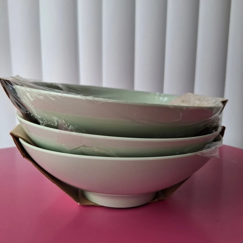 Boonton Melmac Large Vegetable Serving Bowl Seafoam Green Vintage Set of 3 MCM